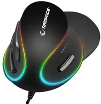 Rampage SMX-R618 TERRIFIC Siyah RGB Efektli 4000 DPI 6 Tuşlu Ergonomik Mouse