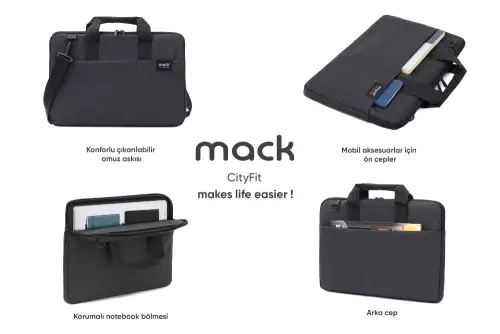 MACK MCC-703 15.6″ City Fit Siyah Notebook Çantası