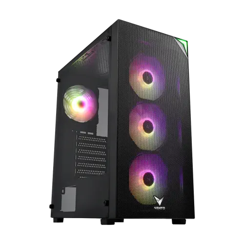 VENTO FSP VG4200S 650W 80+ GEN5 4x120mm RGB Fan Temperli Cam USB 3.0 Mesh E-ATX Gaming (Oyuncu) Kasa