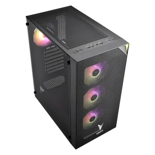 VENTO FSP VG4200S 650W 80+ GEN5 4x120mm RGB Fan Temperli Cam USB 3.0 Mesh E-ATX Gaming (Oyuncu) Kasa