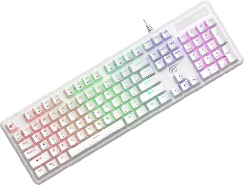 Havit Gamenote KB870L Beyaz Rgb Blue Switch Mekanik Gaming (Oyuncu) Klavye 