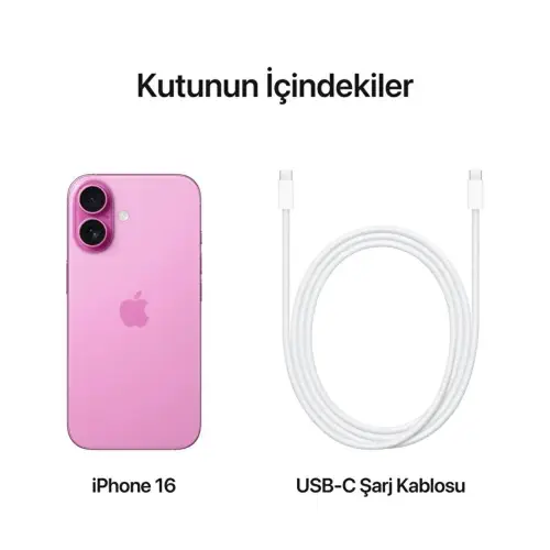 iPhone 16 128GB MYEA3TU/A Pembe Cep Telefonu - Apple Türkiye Garantili