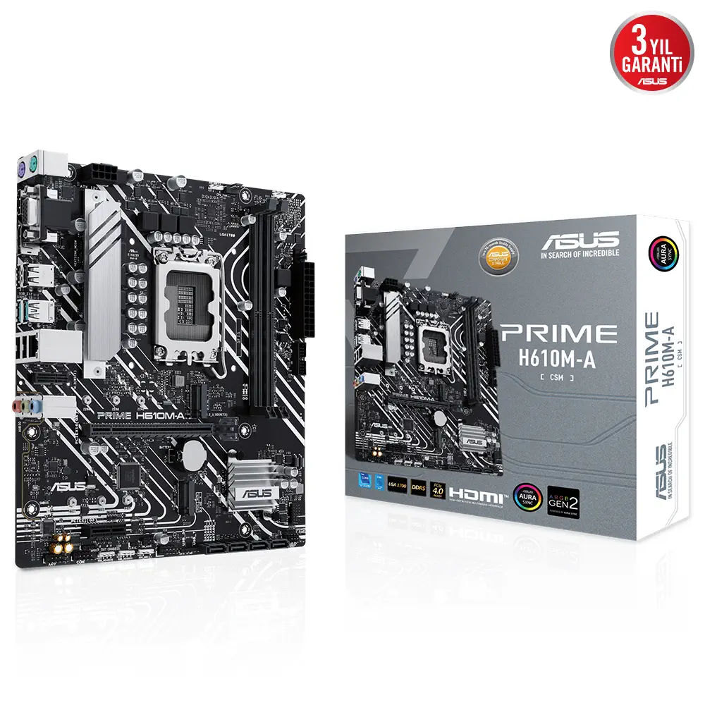 ASUS Prime H610M-A-CSM Intel Soket LGA1700 DDR5 5600Mhz mATX Anakart