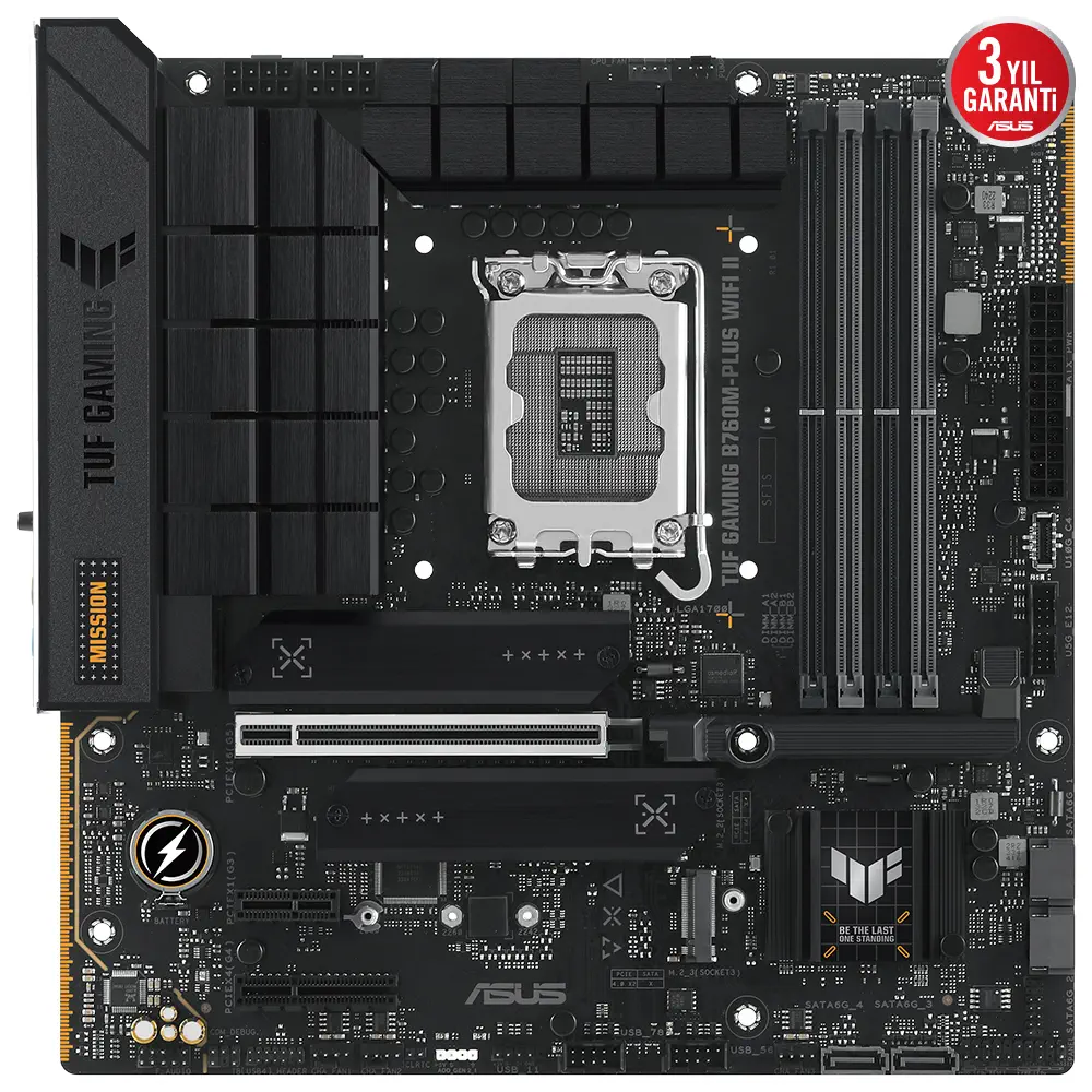 ASUS TUF Gaming B760M-PLUS WIFI II Intel B760 Soket 1700 DDR5 7800(OC)MHz mATX Gaming (Oyuncu) Anakart