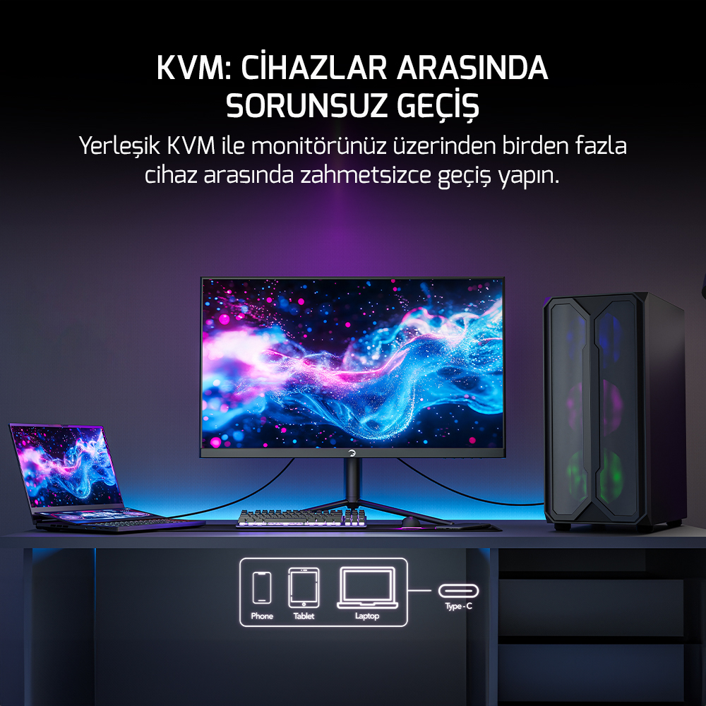 GamePower 24″ Lucid S20 540Hz 0.2MS Flat E-Sports Fast TN Pivot Rgb Gaming Monitör (Sıfır Ölü Piksel Garantili)