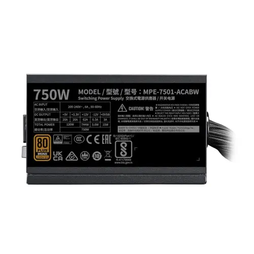 Cooler Master MWE V3 MPE-7501-ACABW-3BEU 750W 80+Bronze ATX 3.1 Full Modüler Power Supply