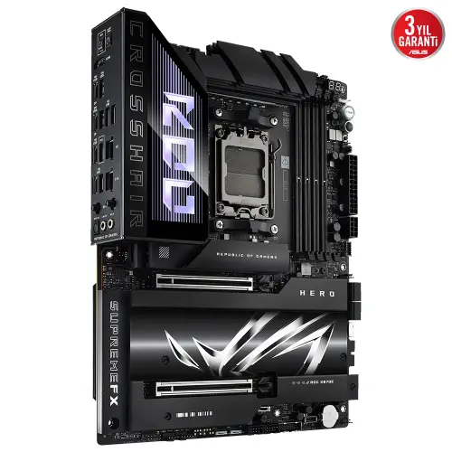 Asus ROG CROSSHAIR X870E HERO AMD X870E Soket AM5 DDR5 8600+(OC)MHz ATX Gaming (Oyuncu) Anakart