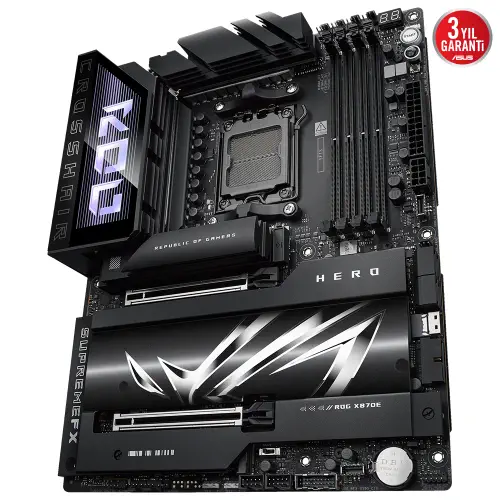 Asus ROG CROSSHAIR X870E HERO AMD X870E Soket AM5 DDR5 8600+(OC)MHz ATX Gaming (Oyuncu) Anakart