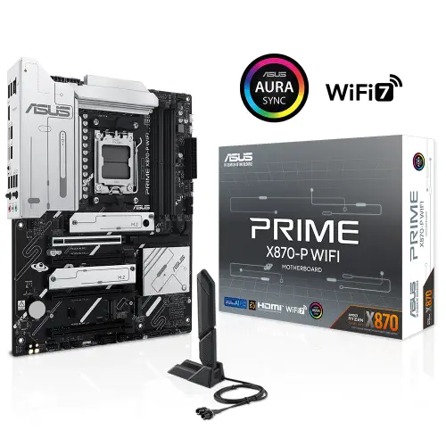 Asus PRIME X870-P WIFI AMD X870 Soket AM5 DDR5 8000+(OC)MHz ATX Gaming (Oyuncu) Anakart