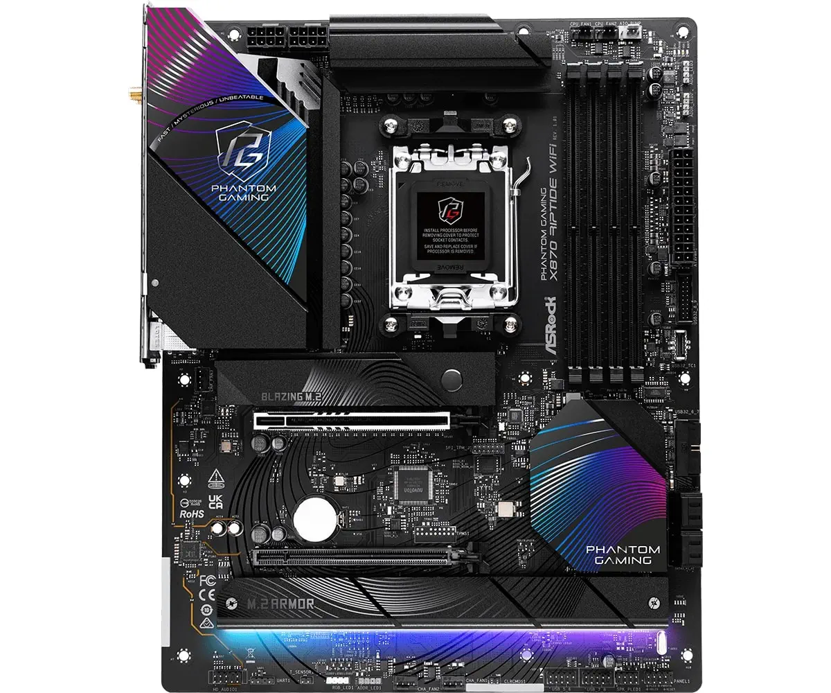 Asrock X870 Riptide WiFi AMD X870 Soket AM5 DDR5 8000+(OC)MHz ATX Gaming (Oyuncu) Anakart