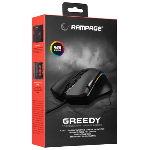 Rampage SMX-G72 GREEDY RGB Gaming (Oyuncu) Mouse