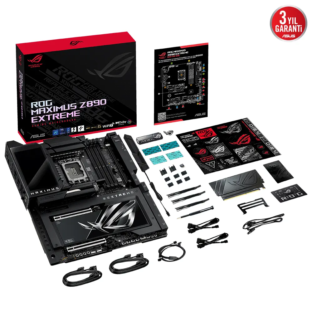 ASUS ROG MAXIMUS Z890 EXTREME Intel LGA1851 Z890 DDR5 8800+MHz(OC) E-ATX Gaming (Oyuncu) Anakart