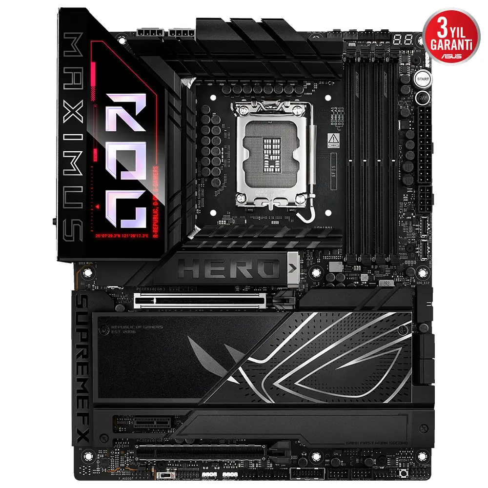 ASUS ROG MAXIMUS Z890 HERO Intel LGA1851 Z890 DDR5 8800+MHz(OC) ATX Gaming (Oyuncu) Anakart