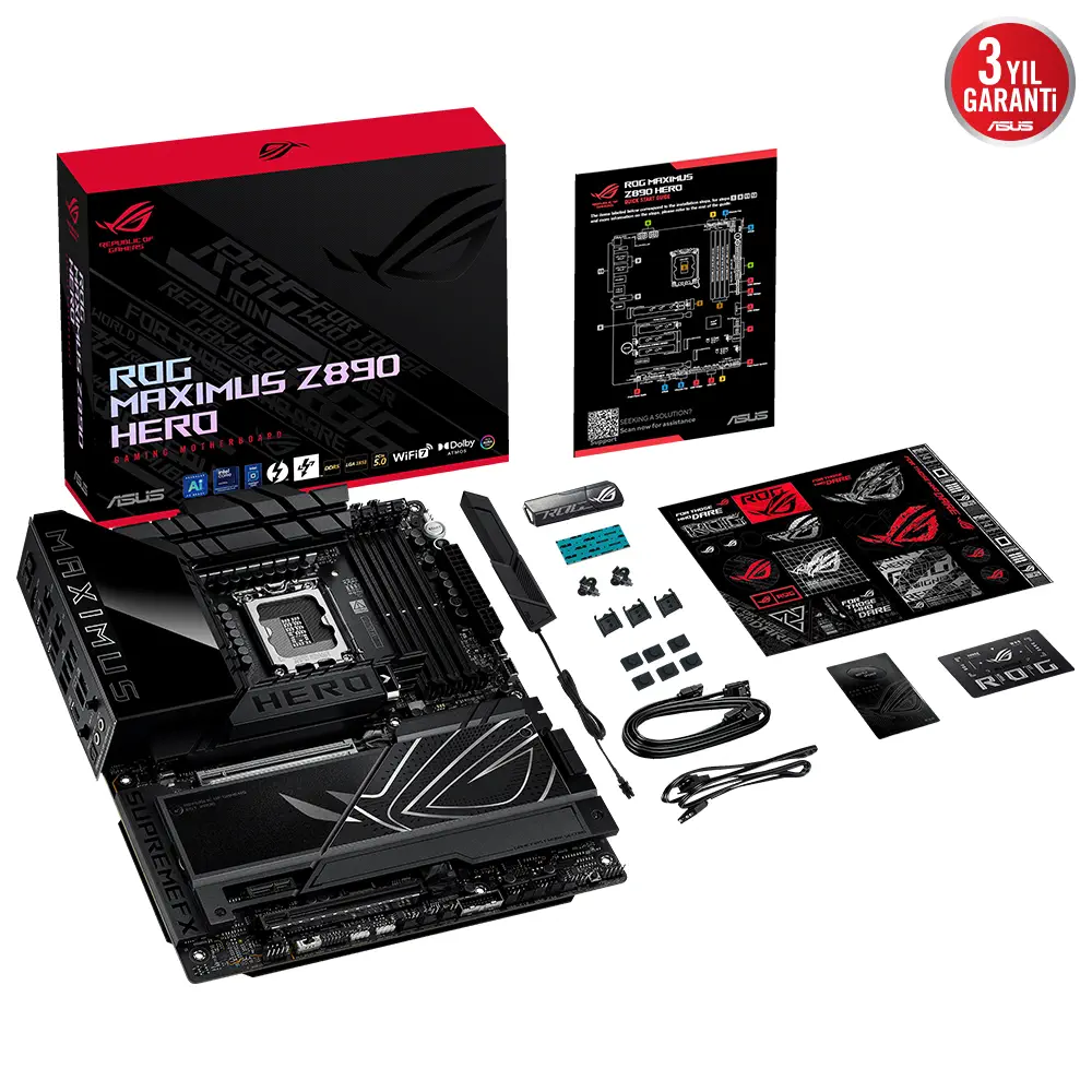 ASUS ROG MAXIMUS Z890 HERO Intel LGA1851 Z890 DDR5 8800+MHz(OC) ATX Gaming (Oyuncu) Anakart