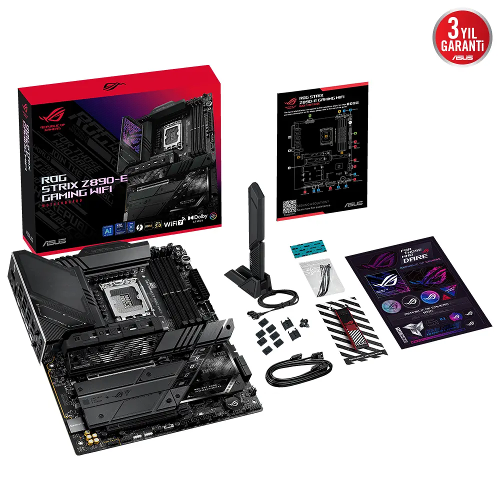 ASUS ROG STRIX Z890-E GAMING WIFI Intel LGA1851 Z890 DDR5 8800+MHz(OC) ATX Gaming (Oyuncu) Anakart