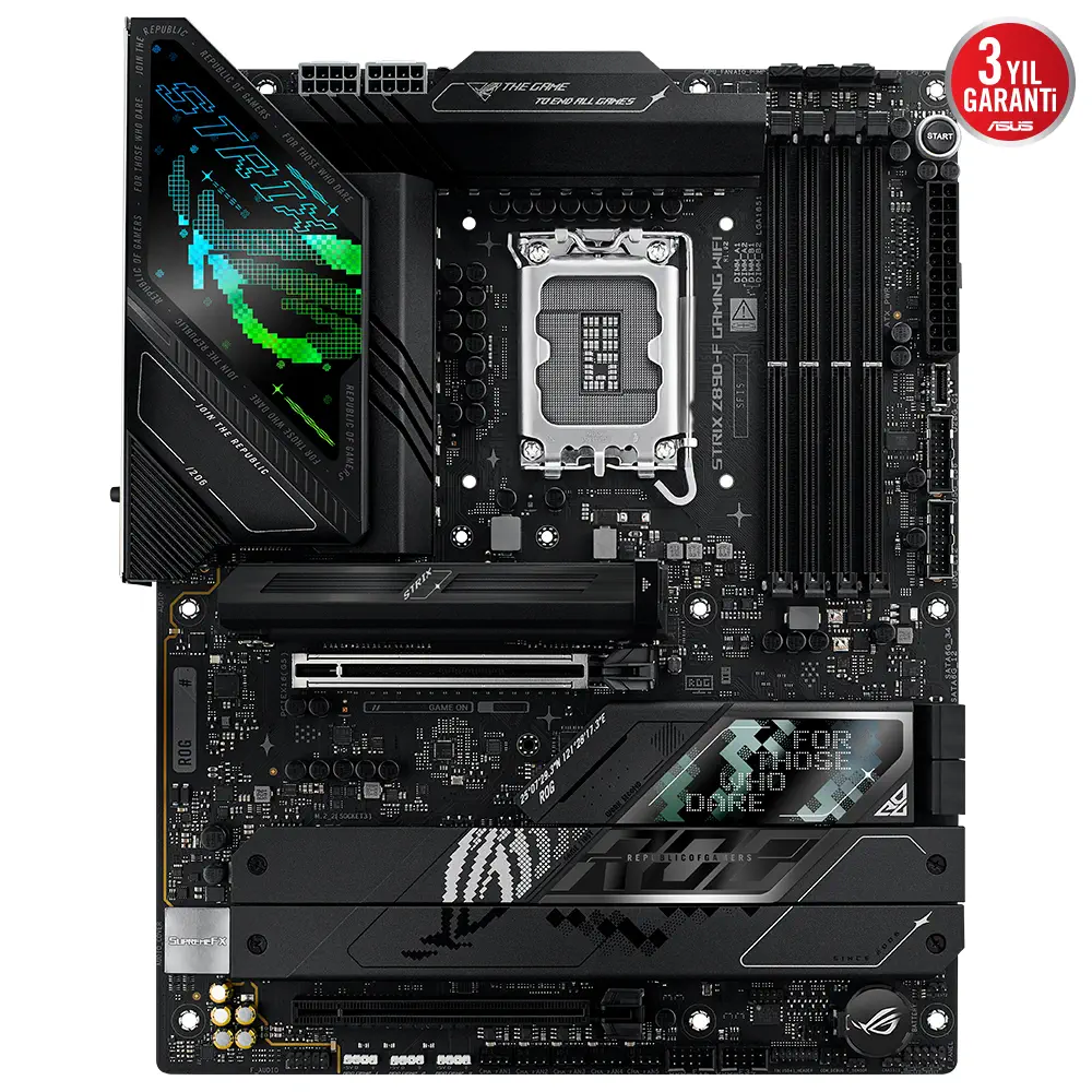 ASUS ROG STRIX Z890-F GAMING WIFI Intel LGA1851 Z890 DDR5 8800+MHz(OC) ATX Gaming (Oyuncu) Anakart