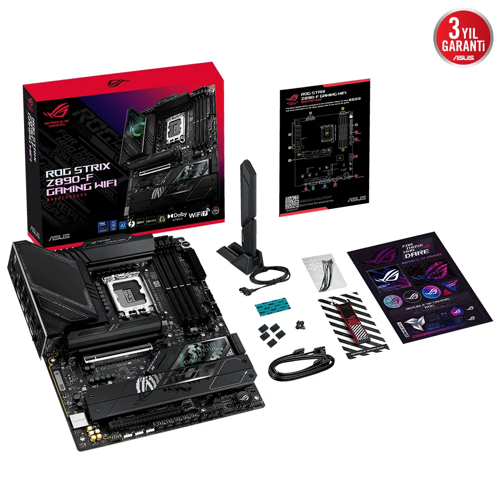 ASUS ROG STRIX Z890-F GAMING WIFI Intel LGA1851 Z890 DDR5 8800+MHz(OC) ATX Gaming (Oyuncu) Anakart