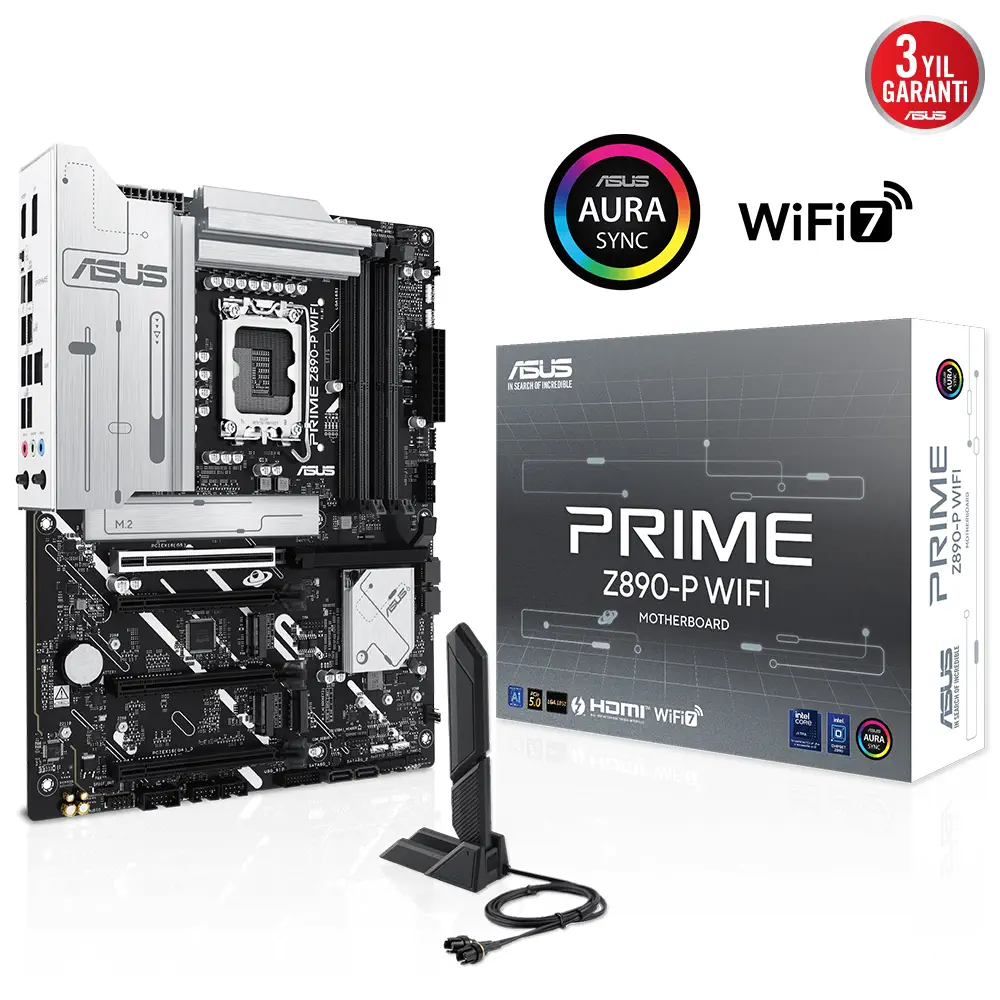 ASUS PRIME Z890-P WIFI Intel LGA1851 Z890 DDR5 8400+MHz(OC) ATX Gaming (Oyuncu) Anakart