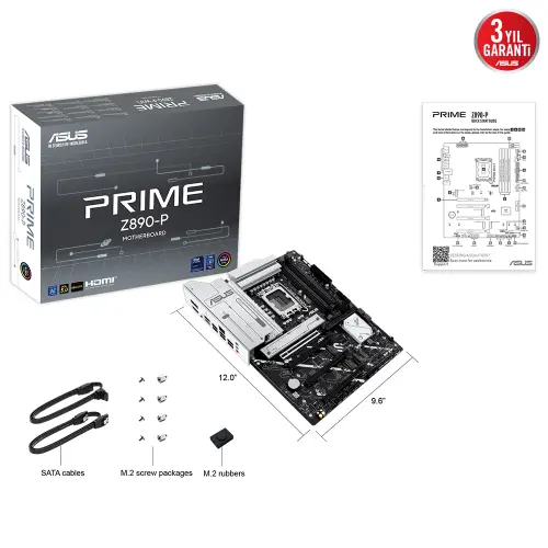 ASUS PRIME Z890-P Intel LGA1851 Z890 DDR5 8400+MHz(OC) ATX Gaming (Oyuncu) Anakart