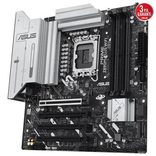 ASUS PRIME Z890M-PLUS WIFI Intel LGA1851 Z890 DDR5 8400+MHz(OC) ATX Gaming (Oyuncu) Anakart