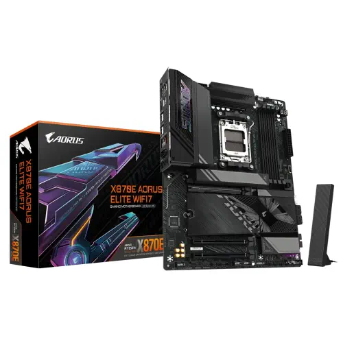 Gigabyte X870E AORUS ELITE WIFI7 Soket AM5 DDR5 8200(OC) ATX Gaming (Oyuncu) Anakart