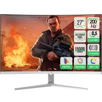 GamePower Vivid T50 27″ 1500R Curved RGB Beyaz 200Hz 0.5ms FHD 2x2W Speaker VA Gaming Monitör (Sıfır Ölü Piksel Garantili)