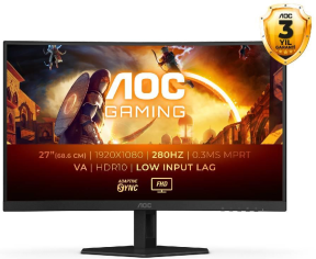 AOC C27G4ZXE 27″ 280 Hz 0.3 Ms FreeSync HDR10 Fast VA Curved Oyuncu Monitörü
