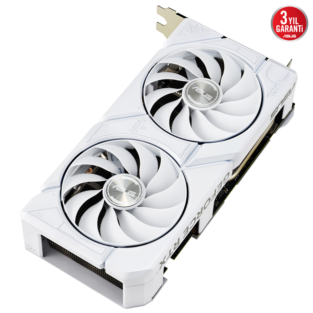 ASUS Dual GeForce RTX 4070 SUPER EVO White OC Edition 12GB GDDR6X 192Bit DX12 DLSS 3 Gaming (Oyuncu) Ekran Kartı