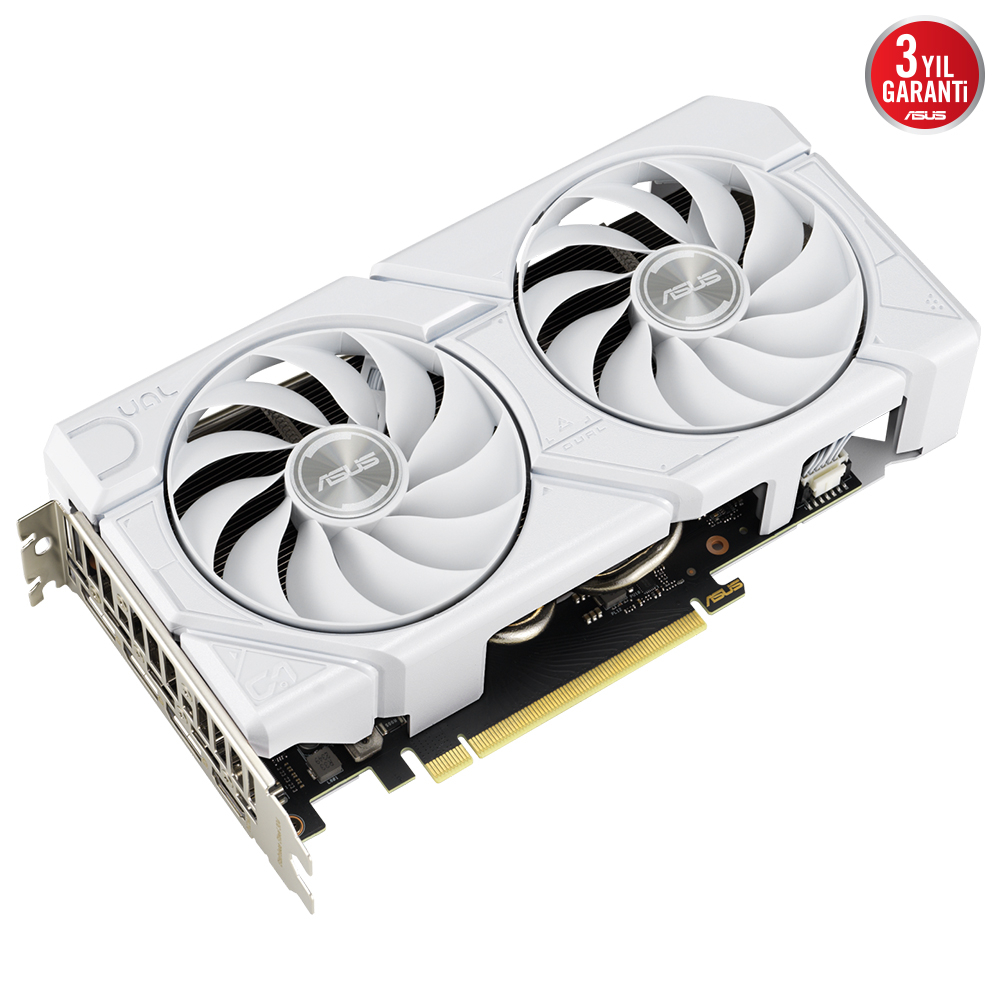 ASUS Dual GeForce RTX 4070 SUPER EVO White OC Edition 12GB GDDR6X 192Bit DX12 DLSS 3 Gaming (Oyuncu) Ekran Kartı