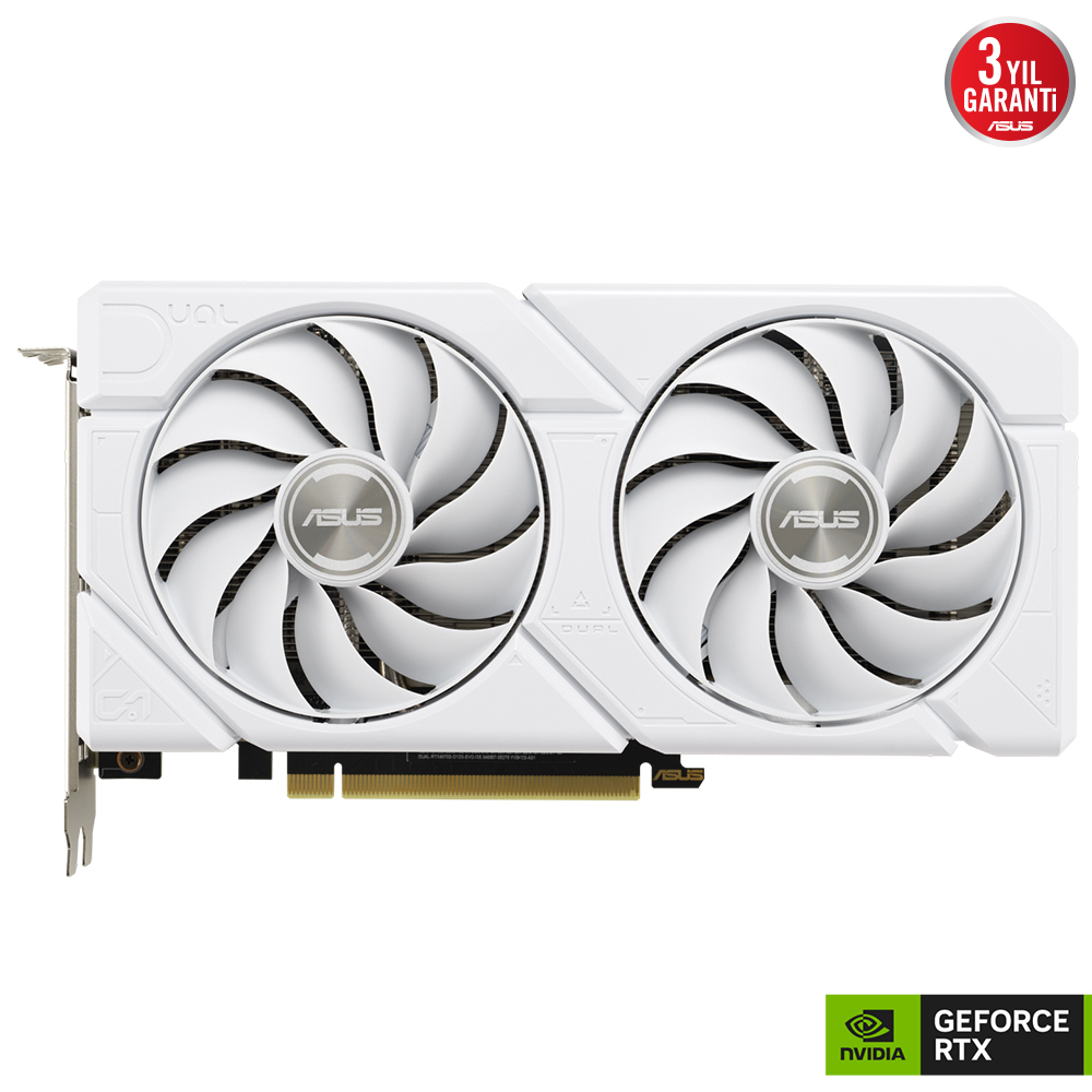 ASUS Dual GeForce RTX 4070 SUPER EVO White OC Edition 12GB GDDR6X 192Bit DX12 DLSS 3 Gaming (Oyuncu) Ekran Kartı