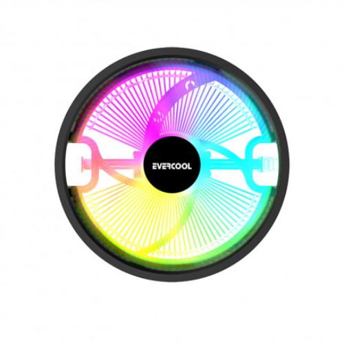 Evercool CS-02 Rainbow 3PİN 12CM AM4 - AM5 / 1700 Uyumlu CPU Hava Soğutucusu