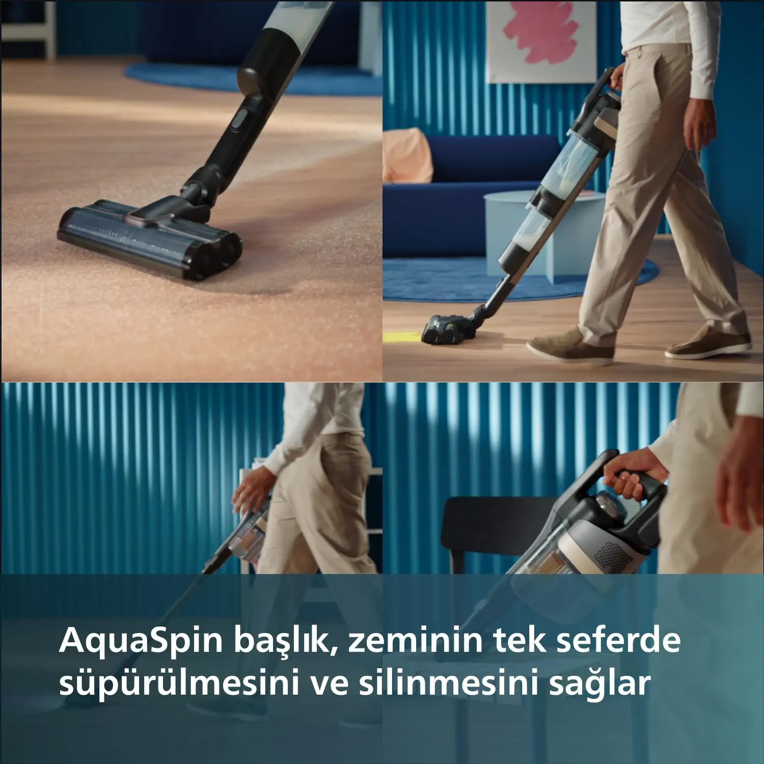 Philips Aqua Trio XW9383/01 Islak Kuru Şarjlı Dikey Süpürge