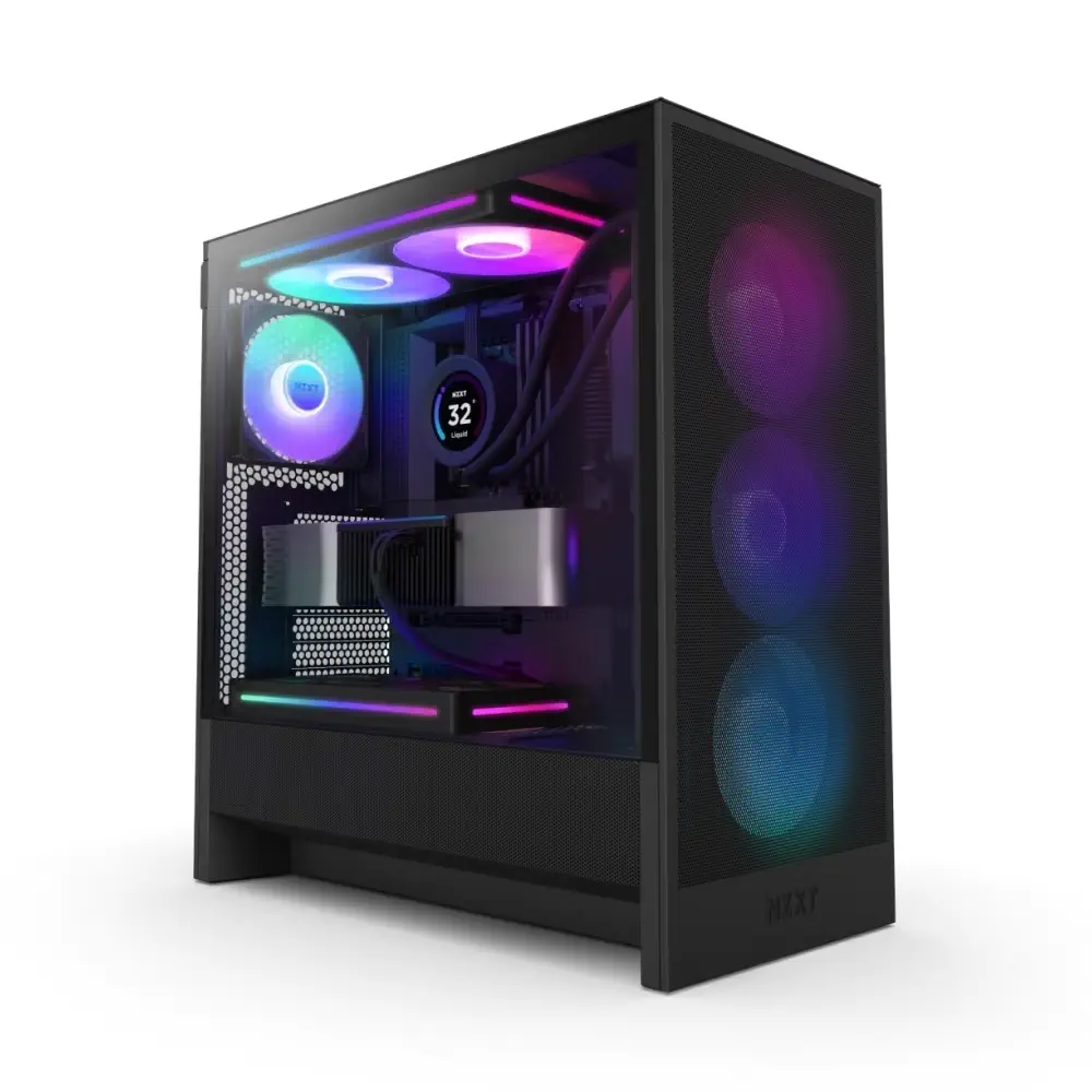 NZXT H Series H5 Flow RGB CC-H52FB-R1 Siyah ATX Mid Tower Gaming (Oyuncu) Kasa (2024)