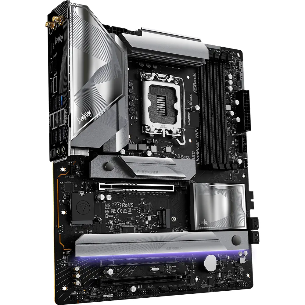 Asrock Z890 LiveMixer WiFi LGA1851 DDR5 9466MHz+(OC) ATX Gaming (Oyuncu) Anakart