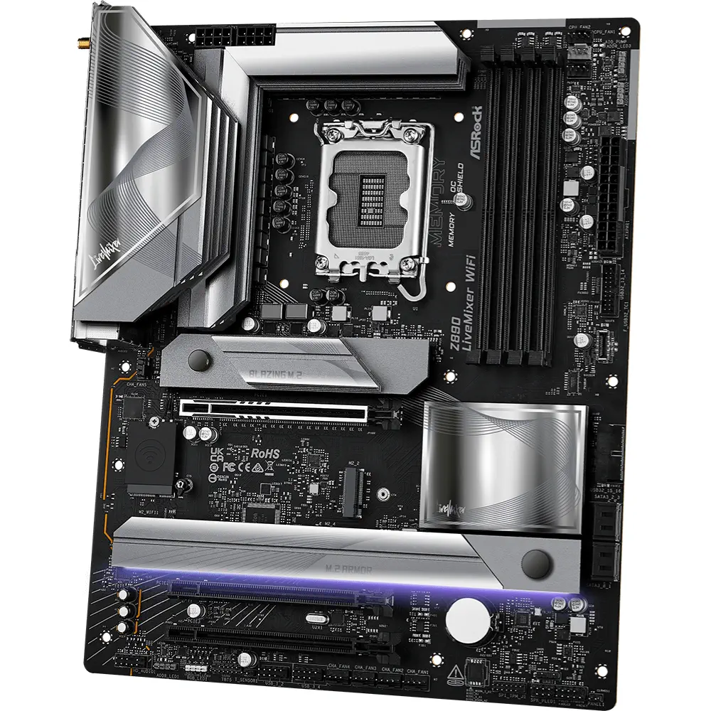 Asrock Z890 LiveMixer WiFi LGA1851 DDR5 9466MHz+(OC) ATX Gaming (Oyuncu) Anakart