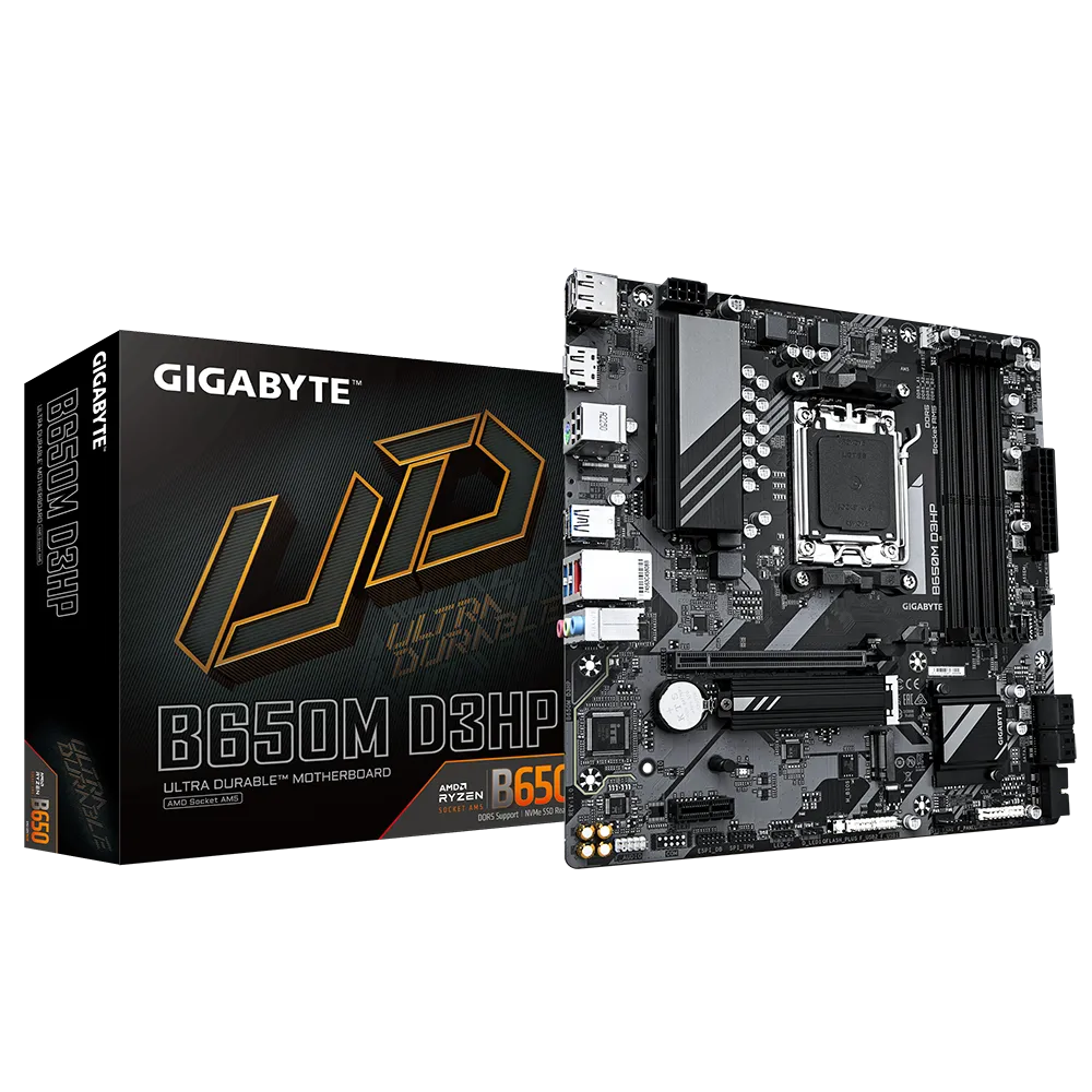 Gigabyte B650M D3HP (rev. 1.0) Soket AM5 DDR5 8000(OC) mATX Gaming (Oyuncu) Anakart