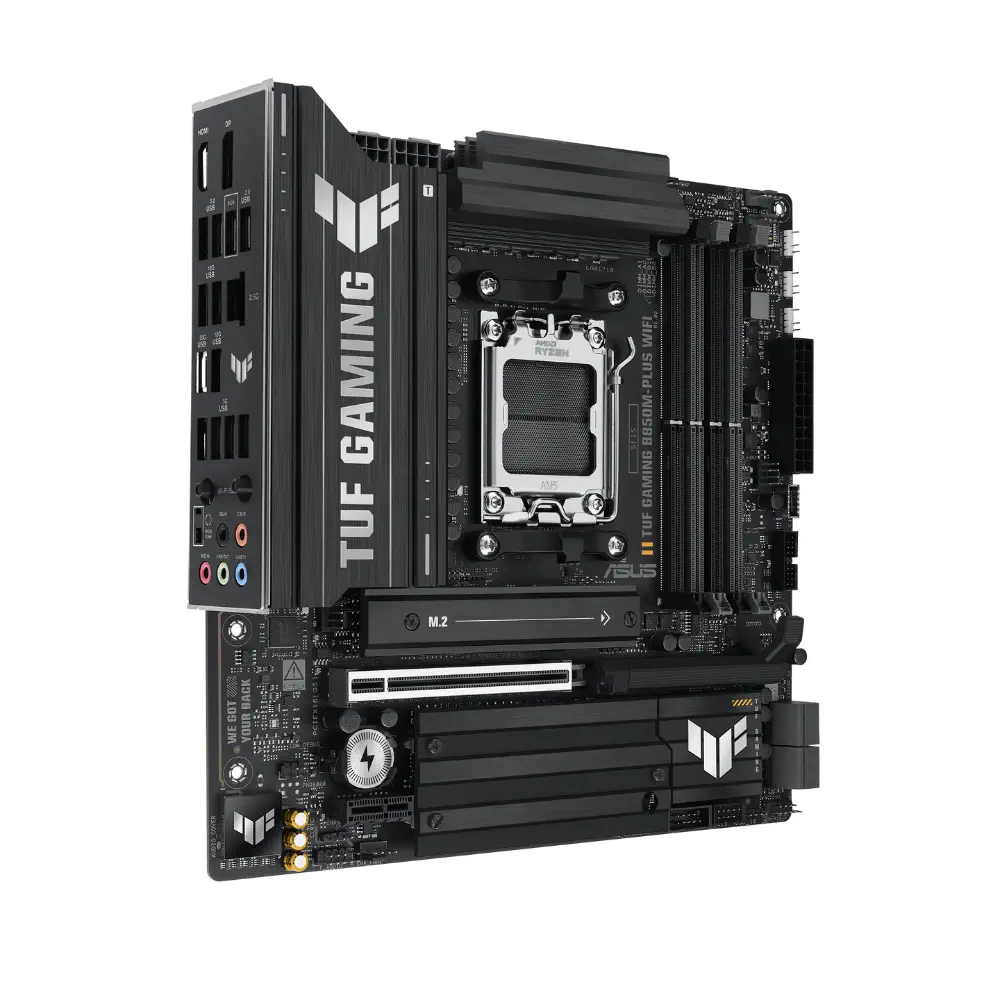 ASUS TUF GAMING B850M-PLUS WIFI AMD B850 Soket AM5 DDR5 8000+(OC)MHz mATX Gaming (Oyuncu) Anakart