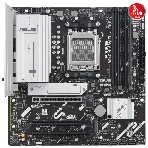 ASUS Prime B840M-A WIFI AMD B840 Soket AM5 DDR5 7600+(OC)MHz mATX Gaming (Oyuncu) Anakart