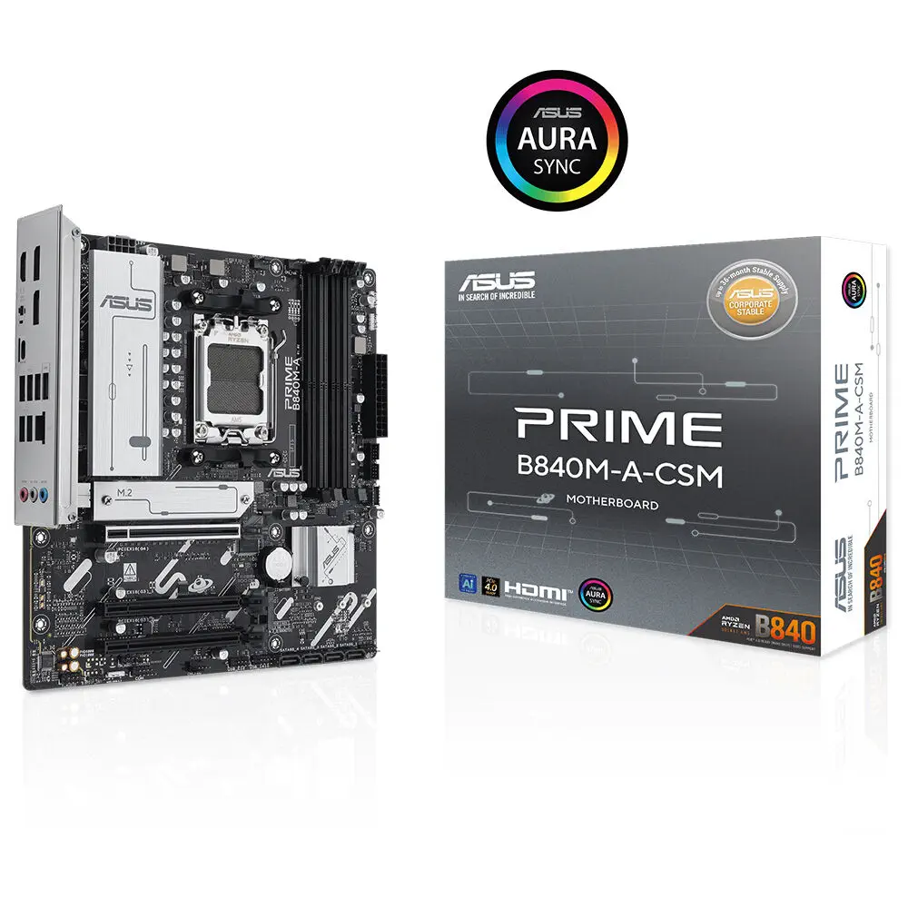 ASUS Prime B840M-A-CSM AMD B840 Soket AM5 DDR5 7600+(OC)MHz mATX Gaming (Oyuncu) Anakart