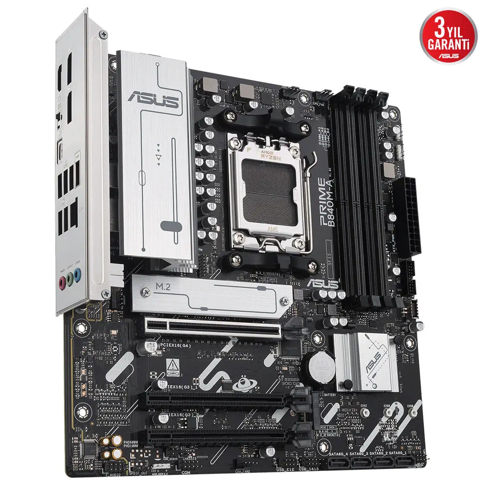 ASUS Prime B840M-A-CSM AMD B840 Soket AM5 DDR5 7600+(OC)MHz mATX Gaming (Oyuncu) Anakart