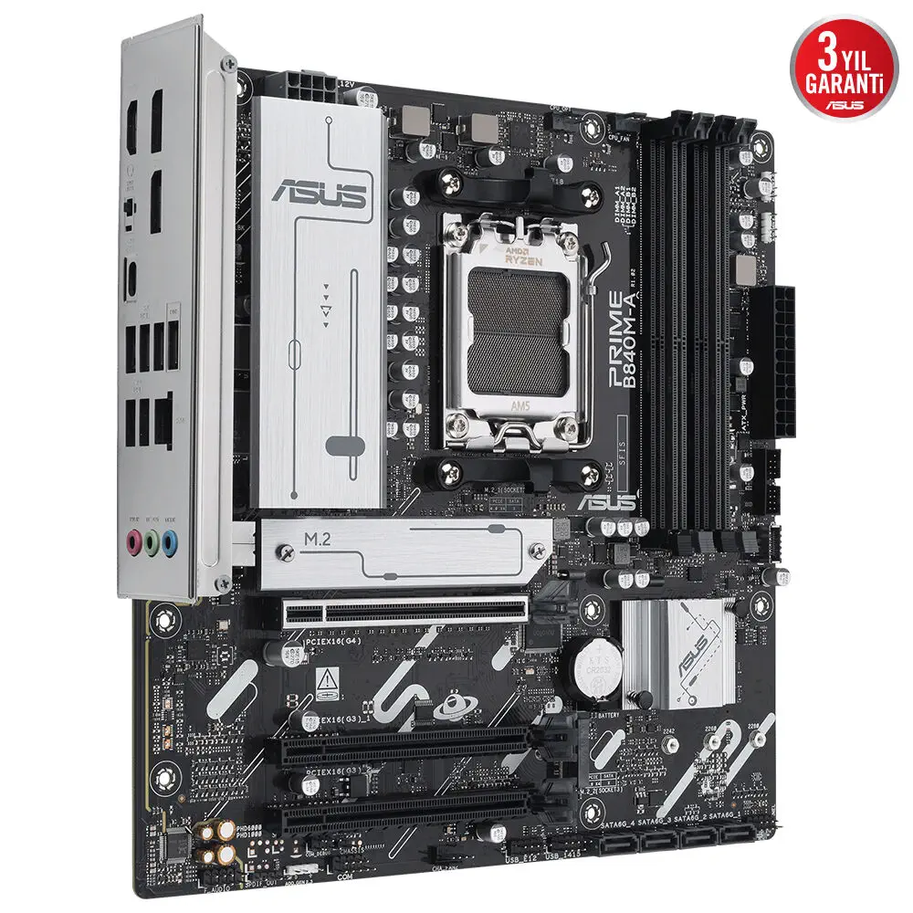 ASUS Prime B840M-A-CSM AMD B840 Soket AM5 DDR5 7600+(OC)MHz mATX Gaming (Oyuncu) Anakart