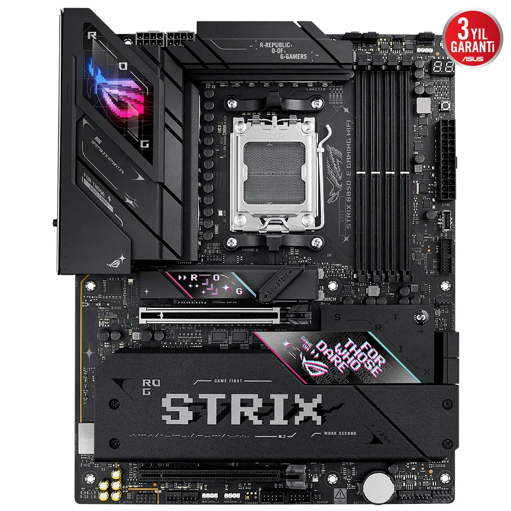 ASUS ROG STRIX B850-E Gaming Wifi AMD B850 Soket AM5 DDR5 8000+(OC)MHz ATX Gaming (Oyuncu) Anakart