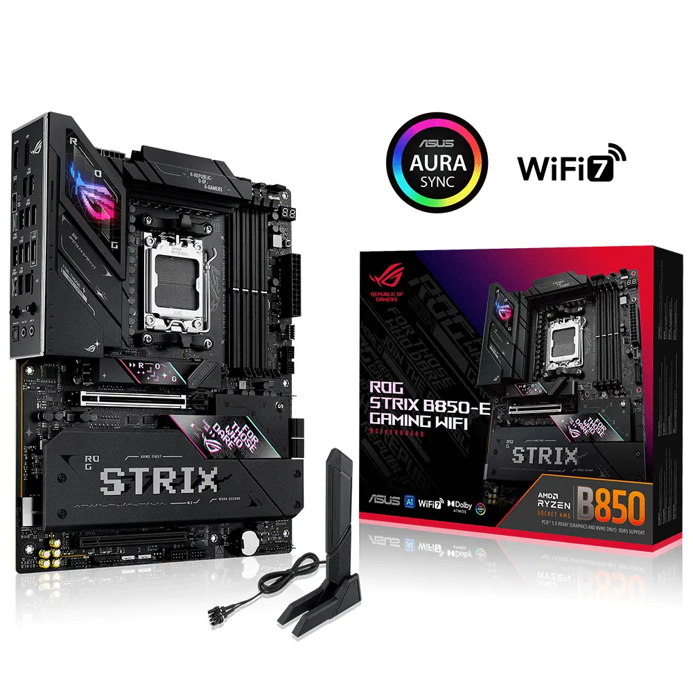 ASUS ROG STRIX B850-E Gaming Wifi AMD B850 Soket AM5 DDR5 8000+(OC)MHz ATX Gaming (Oyuncu) Anakart