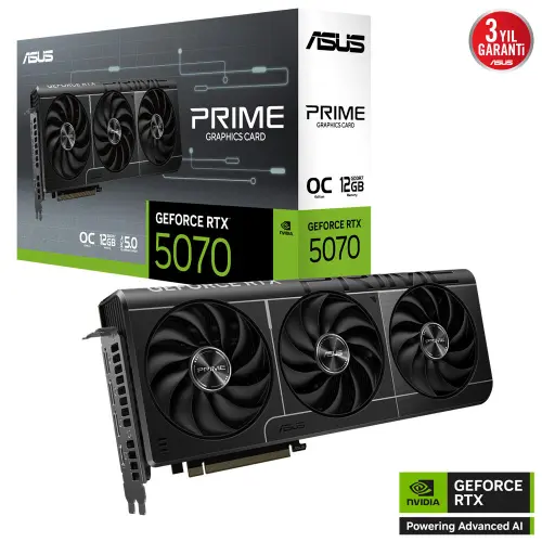 ASUS PRIME GeForce RTX 5070 PRIME-RTX5070-O12G 12GB GDDR7 OC Edition 192 Bit Gaming (Oyuncu) Ekran Kartı