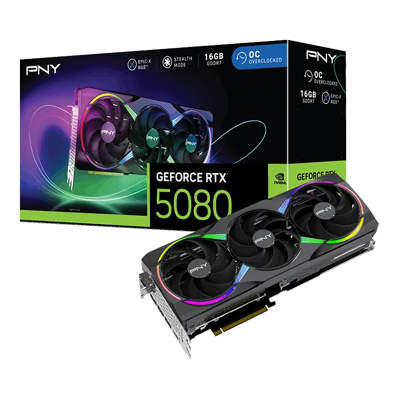 PNY GeForce RTX 5080 ARGB 16GB Overclocked GDDR7 256Bit (VCG508016TFXXPB1-O) Gaming (Oyuncu) Ekran Kartı