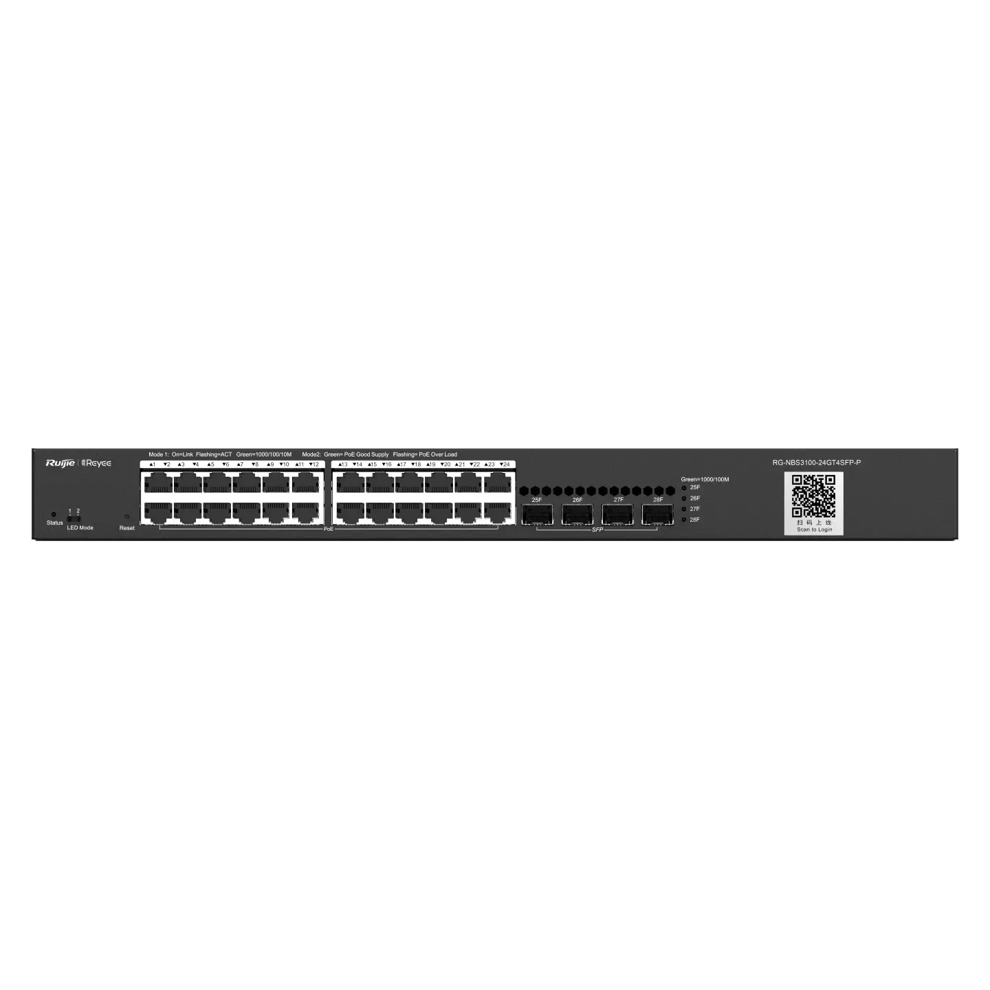 Ruijie Reyee RG-NBS3100-24GT4SFP-P 28 Port Gigabit Yönetilebilir PoE Switch