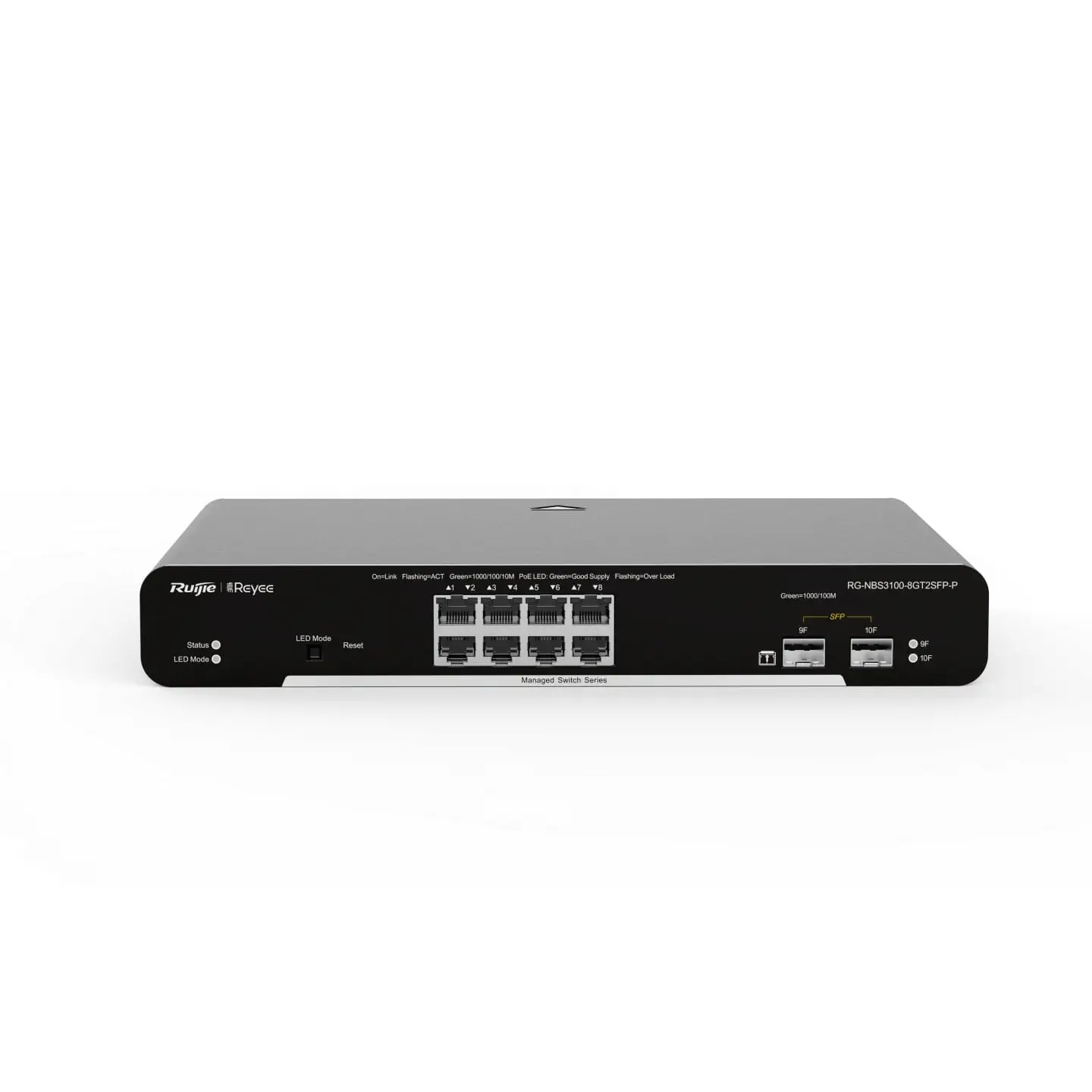 Ruijie Reyee RG-NBS3100-8GT2SFP-P 8XGE-2XGE/SFP 10 Port Gigabit Yönetilebilir PoE Switch