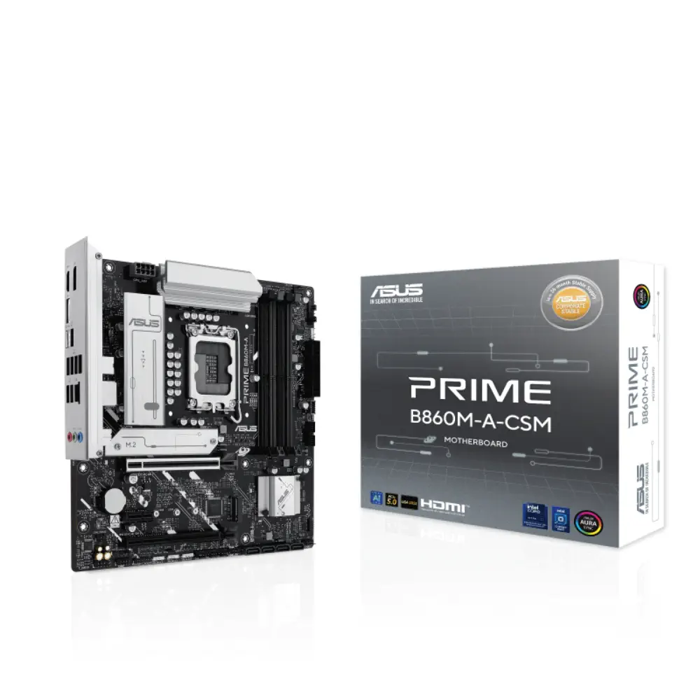 ASUS Prime B860M-A-CSM Intel B860 Soket 1851 DDR5 8666+(OC)MHz mATX Gaming (Oyuncu) Anakart