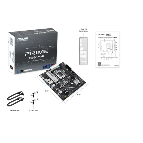 ASUS Prime B860M-K-Intel B860 Soket 1851 DDR5 8800+(OC)MHz mATX Gaming (Oyuncu) Anakart