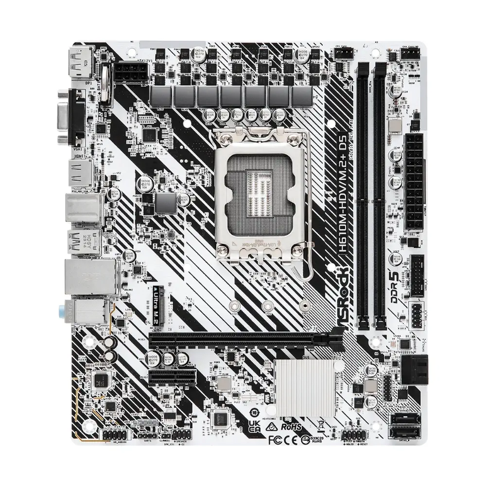 Asrock H610M-HDV/M.2+D5 M.2 HDMI VGA DP Micro ATX 1700p Gaming (Oyuncu) Anakart (90-MXBM50-A0UAYZ)